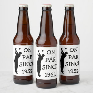 Birthday Golfer Funny 70th happy Dad Par Beer Bottle Label
