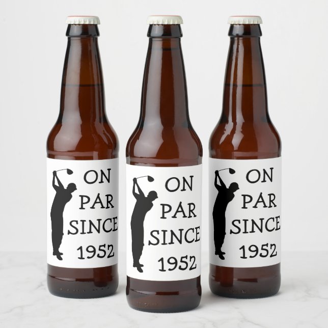 Birthday Golfer Funny 70th happy Dad Par Beer Bottle Label (Bottles)