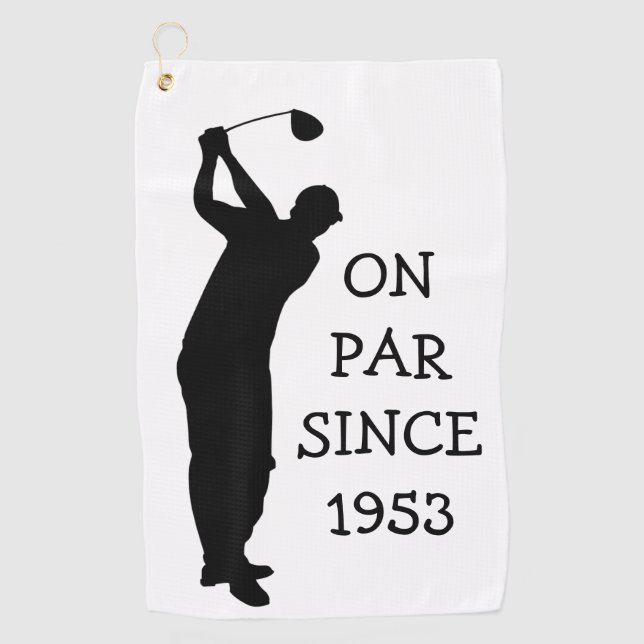 Birthday Golfer Funny 70th happy Dad Par Humour Golf Towel (Front)