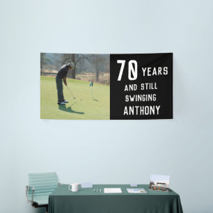 Birthday Golfer Funny 70th happy Dad Par Photo Banner