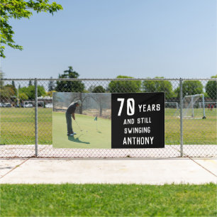 Birthday Golfer Funny 70th happy Dad Par Photo Banner