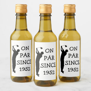Birthday Golfer Funny 70th happy Dad Par Wine Label