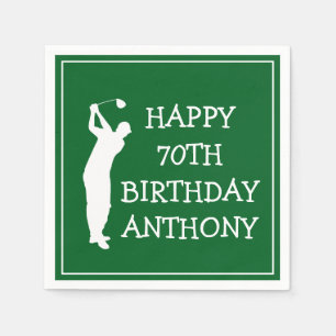 Birthday Golfer Funny 70th happy Green Dad Par Napkin
