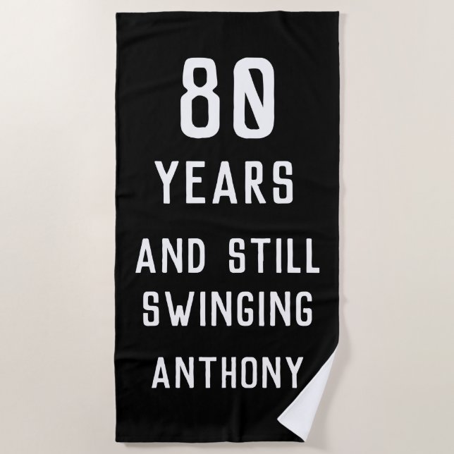 Birthday Golfer Funny 80th happy Dad Par Beach Towel (Front)