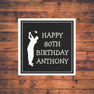 Birthday Golfer Funny 80th happy Dad Par Napkin