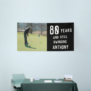 Birthday Golfer Funny 80th happy Dad Par Photo Banner