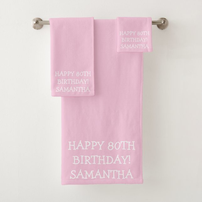 Birthday Golfer Funny 80th happy Mum  Bath Towel Set (Insitu)