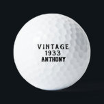 Birthday Golfer Funny 90th Forty Green Black Golf Balls<br><div class="desc">Happy 90th birthday! Vintage 1933,  green,  black Par 90 golf ball. Funny 90th birthday. Perfect for him,  dad,  brother,  husband,  partner. Golfer gift idea. Personalise it with a name.</div>