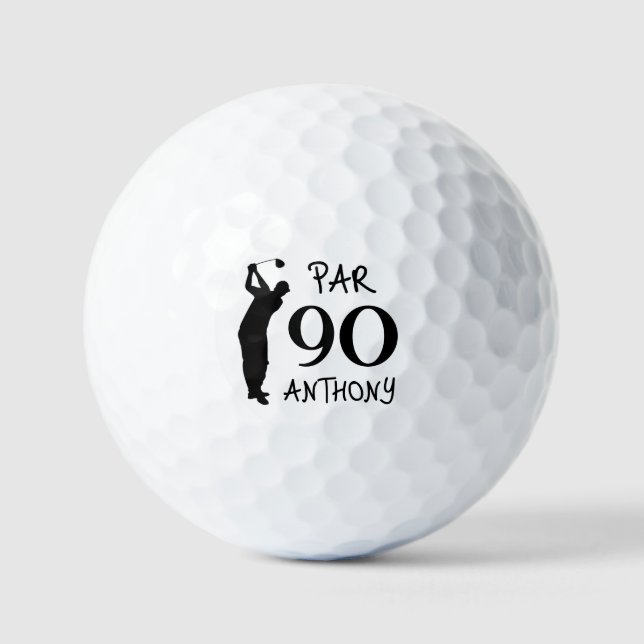 Birthday Golfer Funny 90th happy Dad Golf Balls (Front)