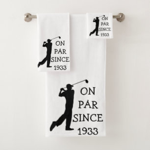 Birthday Golfer Funny 90th happy Dad Par Bath Towel Set
