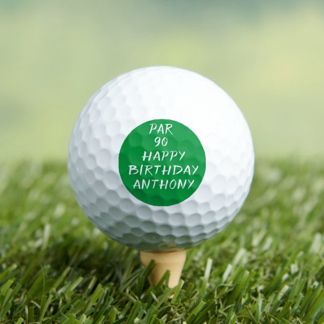 Birthday Golfer Funny 90th happy Dad Par Golf Balls (Insitu Tee)