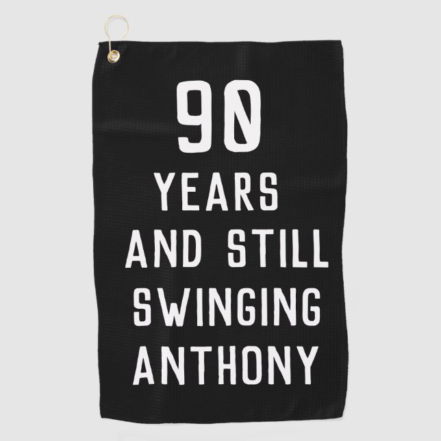 Birthday Golfer Funny 90th happy Dad Par Golf Towel (Front)