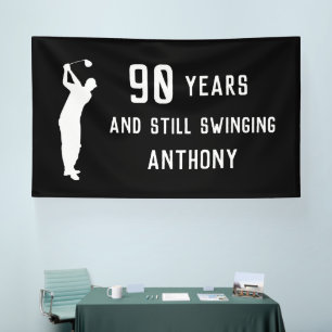 Birthday Golfer Funny 90th happy Dad Par Sports Banner