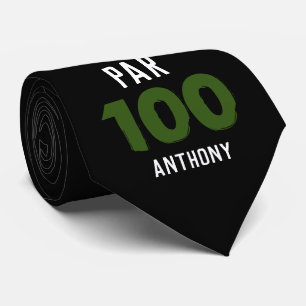 Birthday Golfer Green 100th happy Dad Par Tie