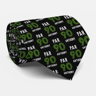 Birthday Golfer Green 90th happy Dad Par Tie