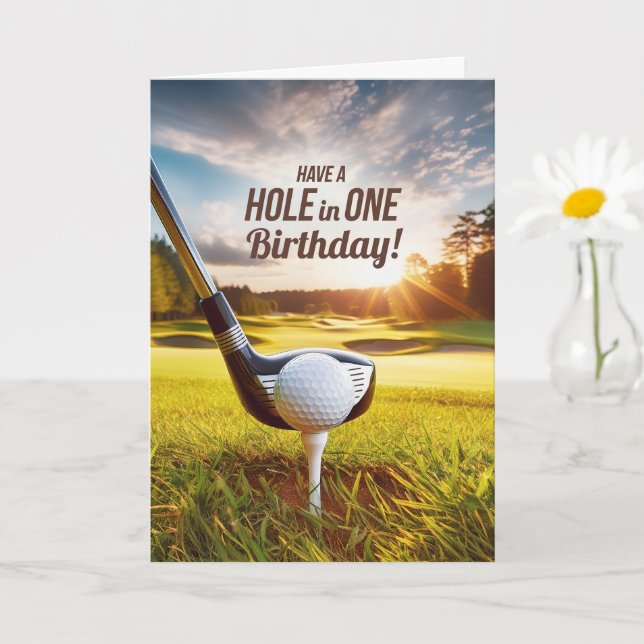 Birthday Golfer Theme Morning Golf Course with Pun Card (Small Plant)