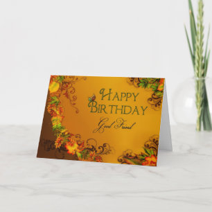BIRTHDAY - GOOD FRIEND - AUTMN LEAVES CARD