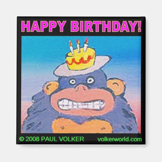 BIRTHDAY GORILLA $3.00 MAGNET (Front)