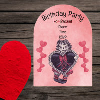 Birthday Gothic Rag Doll Black Heart Lace Pink