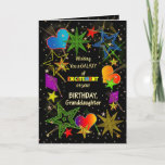 Birthday, GRANDDAUGHTER, Abstract Galaxy, Card<br><div class="desc">Fun and very bright Birthday greeting in colourful vivid colours.   Abstract galaxy and/or universe filled with stars,  shooting stars and even hearts.  See same image in other categories and products.</div>