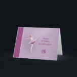 Birthday, Granddaughter, Ballerina Card<br><div class="desc">This colourful birthday greeting card for granddaughter features a digital painting of a ballerina in pink,  lavender,  and white striking a pose against a background of lilac and raspberry. The inside verse is a text template and is easily changed or deleted.</div>