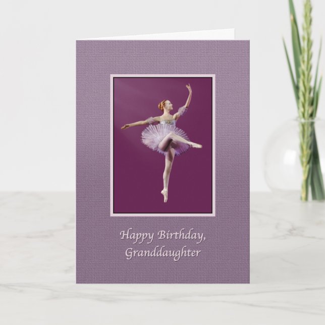 Birthday, Granddaughter, Ballerina in Purple Card (Front)
