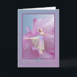 Birthday,  Granddaughter, Ballerina on Pink and Bl Card<br><div class="desc">This lovely little ballerina is reaching towards the light with a soft pink peony in the background.   She makes a very nice birthday greeting card.   Feel free to change the inside verse to suit your needs.</div>
