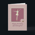 Birthday, Granddaughter, Ballerina On Pointe Card<br><div class="desc">This ballet-themed  birthday card shows a ballerina in the on pointe position on a raspberry background.  Two daisies are clustered in the bottom corner. The customer can make changes to the inside verse to suit their needs.</div>
