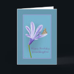 Birthday, Granddaughter, Daylily Flower, Butterfly Card<br><div class="desc">This lovely lilac coloured daylily is soft and appealing and it is set off by a brightly coloured butterfly sitting gently on a petal. It makes a nice birthday card for a granddaughter. The basic flower design is the work of Dana Conditt of Digital Scrap Designs. Customise by changing the...</div>