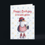 Birthday Granddaughter Fun Cool Seagull Bird  Card<br><div class="desc">Happy Birthday Granddaughter or customise Cute Super Cool Seagull red boots and hat Animal Humour Funny</div>