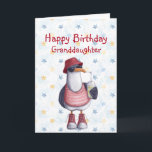 Birthday Granddaughter Fun Cool Seagull Bird  Card<br><div class="desc">Happy Birthday Granddaughter or customise Cute Super Cool Seagull red boots and hat Animal Humour Funny</div>