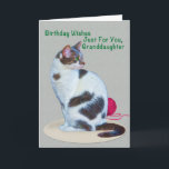 Birthday, Granddaughter, Green-eyed Cat Card<br><div class="desc">This lovely green-eyed cat makes a wonderful image for any pet lover. It looks especially nice on this birthday greeting card for someone special.   Feel free to change the inside verse to suit your needs.</div>