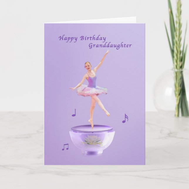 Birthday, Granddaughter, Music Box Ballerina Card (Front)