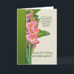 Birthday, Granddaughter, Pink Gladiolus Card<br><div class="desc">These pink gladiolus are a perfect way to say “happy birthday”  to someone special.  Feel free to change the inside of the card to suit your needs.</div>