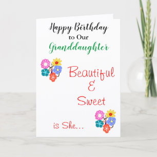 Birthday Granddaughter Pretty Flowers Card