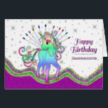 Birthday, Granddaughter, Unicorns and Rainbows<br><div class="desc">Enchanting and magical unicorn and rainbows fills this card with magical and filled with fantasies to brighten any little girl's day.  See Invitations and an assortment of birthday greeting cards for daughter,  granddaughter,  goddaughter, niece,  friend,  etc.</div>