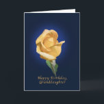 Birthday,  Granddaughter, Yellow Rose Bud Card<br><div class="desc">This lovely yellow rose bud makes a splendid cover for a greeting card wishing someone special a happy birthday.</div>