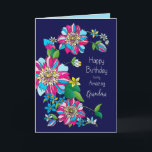 Birthday, Grandma, Bright Bold & Colourful Flowers Card<br><div class="desc">Beautiful graphic bright and bold flowers will catch the recipient's eye with all the colours.  Many categories to select from.</div>