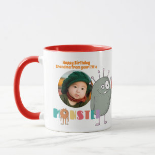 Birthday GRANDMA PHOTO MUG KIDS Little Monsters