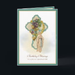 Birthday Grandmother Religious Virgin Mary Card<br><div class="desc">This is a beautiful traditional Catholic customised image of the Blessed Virgin Mary,  Our Lady of Lourdes overlaid on a vintage floral cross.   All text and fonts may be modified to suit the occasion and recipient.</div>