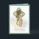 Birthday Grandmother Religious Virgin Mary Card<br><div class="desc">This is a beautiful traditional Catholic customised image of the Blessed Virgin Mary,  Our Lady of Lourdes overlaid on a vintage floral cross.   All text and fonts may be modified to suit the occasion and recipient.</div>