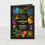 Birthday, GRANDSON, Abstract Galaxy, Colourful Card<br><div class="desc">Fun and very bright Birthday greeting in colourful vivid colours.   Abstract galaxy and/or universe filled with stars,  shooting stars and even hearts.  See same image in other categories and products.</div>