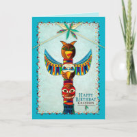Birthday, Grandson, American Indian Totem Pole,