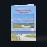 Birthday, Grandson, Beach and Ocean View Card<br><div class="desc">This digital painting is based on a series of photographs taken at Sanibel Island,  Florida.   It makes a nice birthday greeting card.</div>