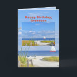 Birthday, Grandson, Beach and Ocean View Card<br><div class="desc">This digital painting is based on a series of photographs taken at Sanibel Island,  Florida.   It makes a nice birthday greeting card.</div>