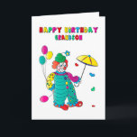Birthday Grandson Colourful Clown Fun Image Card<br><div class="desc">Fun and ideal card to give the child to brighten his day.  Other categories are available.

Also,  note,  there is the same image available except it is designed like a colouring book page
ready for the child to colour the card.</div>