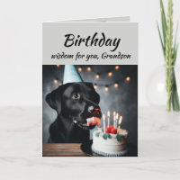 Birthday Grandson Fun Wisdom Lab Dog