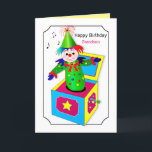 Birthday Grandson Jack in the Box Colourful Card<br><div class="desc">Fun,  bright with vivid colours are these Jack-in-the-Box greetings for kids.  See other categories including invitations,  mugs,  T-Shirts.</div>