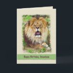 Birthday, Grandson Lion Card<br><div class="desc">Few animals can match the beauty and majesty of a lion.  He makes a fantastic birthday greeting card.</div>