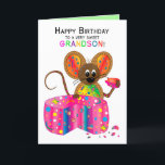Birthday, Grandson, Mouse, Kaleidoscope Collection Card<br><div class="desc">See many other designs in this bright Kaleidoscope Collection.  See under MY COLLECTIONS — KALEIDOSCOPE COLLECTION</div>